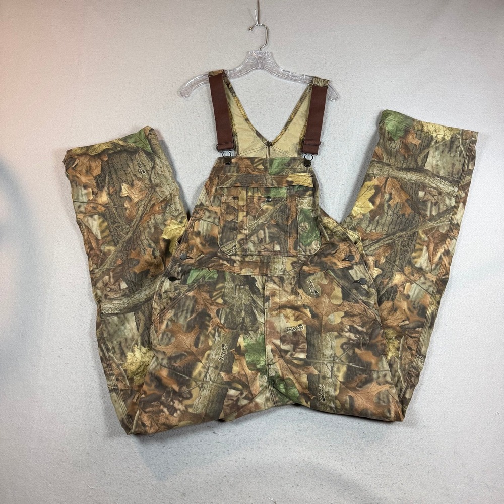 RedHead Overalls Mens L/T Advantage Timber Camo Double Knee Made In USA EUC